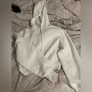 White cropped hoodie